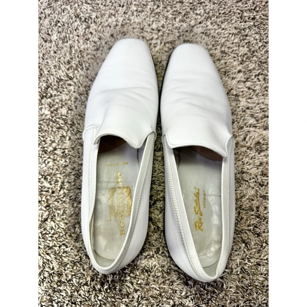 Vtg Ross Sutherland Bostonian White Leather Loafers Shoes Men's Size 10.5